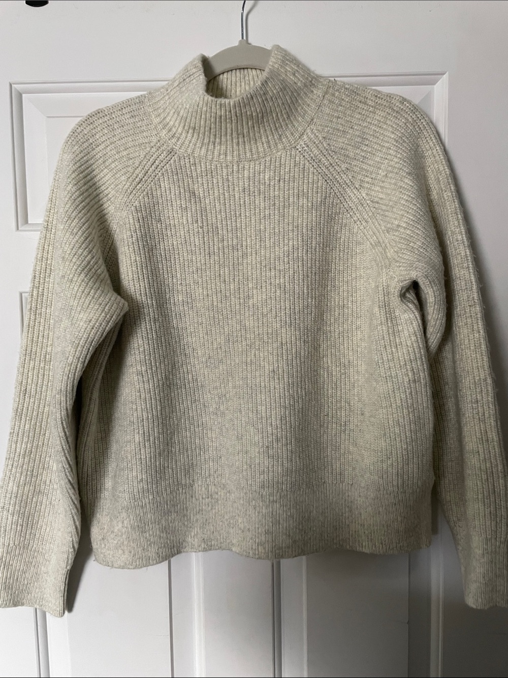 Calvin Klein Cream Ribbed Turtleneck Sweater